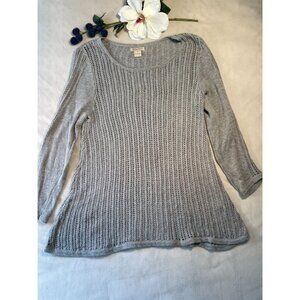 Lucky Brand Womens Gray loose Knit Sweater S Cottagecore LagenLook Y2K